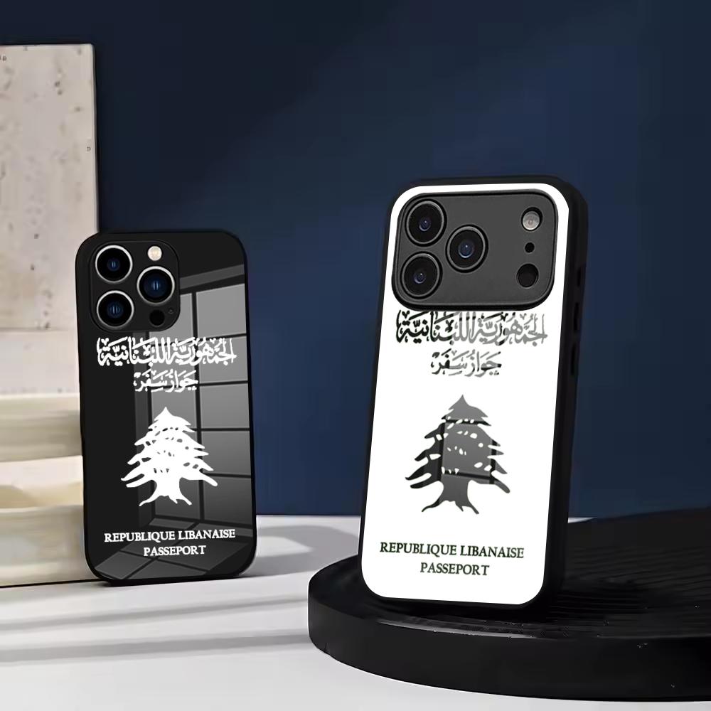 Phone Accessories Lebanon - Libanon-Flagge Handyhülle aus Gehärtetem Glas für