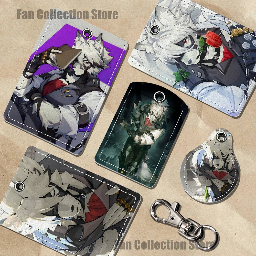 Airtag Holder Case - ZZZ V-Von Lycaon Cartoon-Film-Sänger-Spiel-Anime-Leder-Kartenhalter für Zugangskontroll-ID-Karten