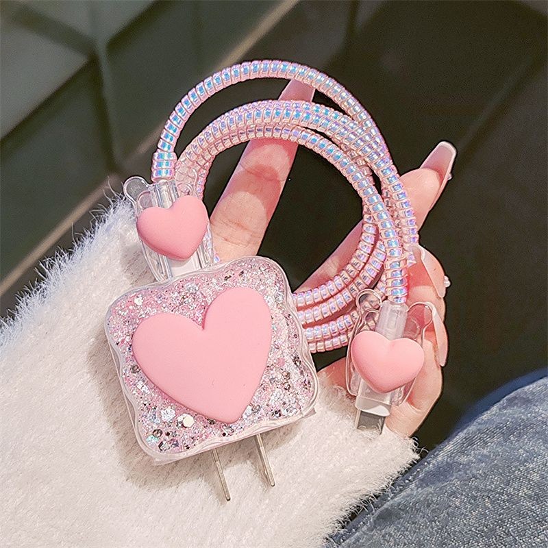 Phone Accessories Unique - Hochwertige Rosa Herzförmige Ladehülle für iPhone