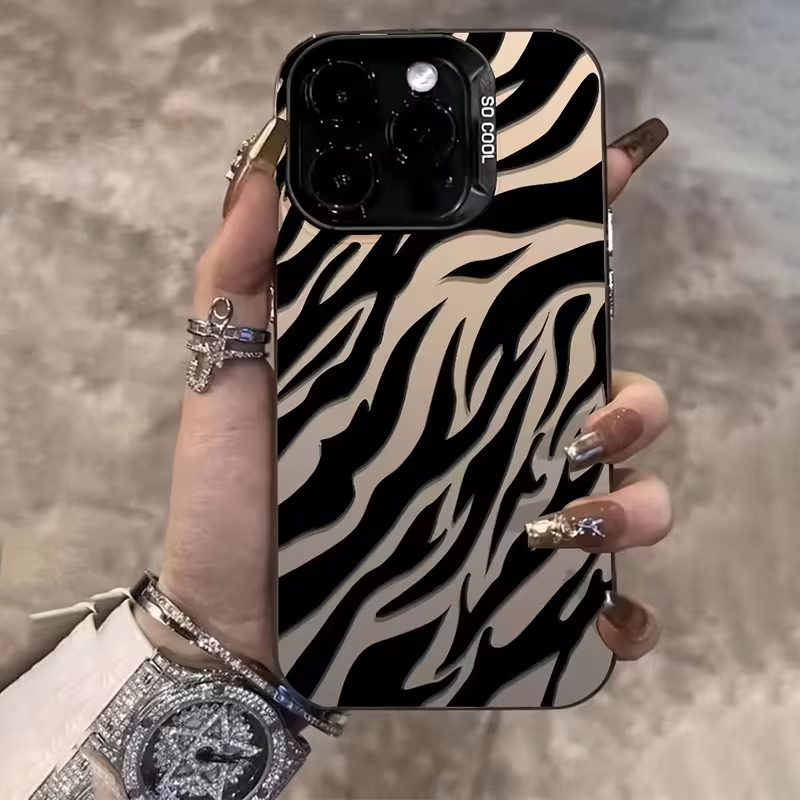Phone Accessories List - Zebra-Muster Schwarze Fortschrittliche IMD Stoßfeste Hülle
