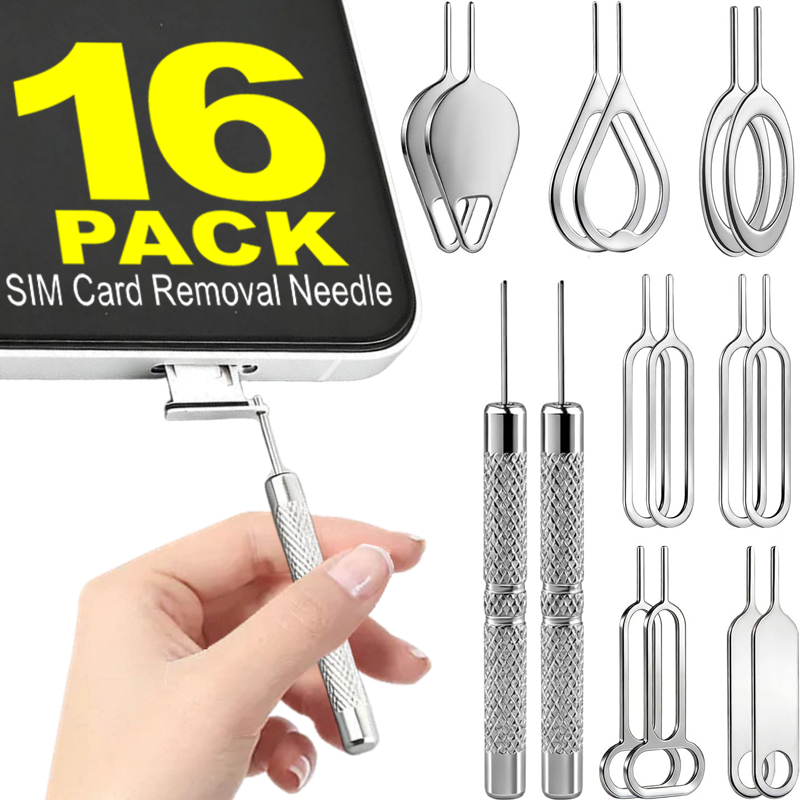 Sim Card Tool - 16-in-1 Handy-Kartenentferner SIM-Öffner Pin-Schlüsselwerkzeug Anti-Verlust-Kartenpin Auswurfwerkzeug