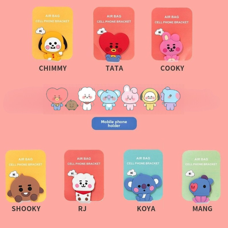 Phone Accessories Supplier - BT21 Cartoon Niedlicher Silikon-Handyhalter Kawaii Ausziehbarer