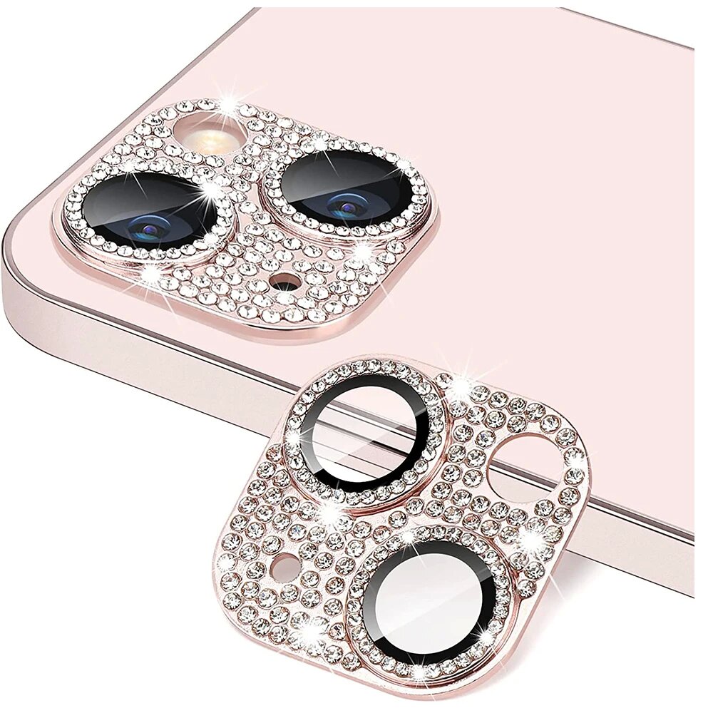 Phone Accessories Unique - Glitzer-Diamant-Kameraobjektiv-Schutzhülle für iPhone 15 14 11