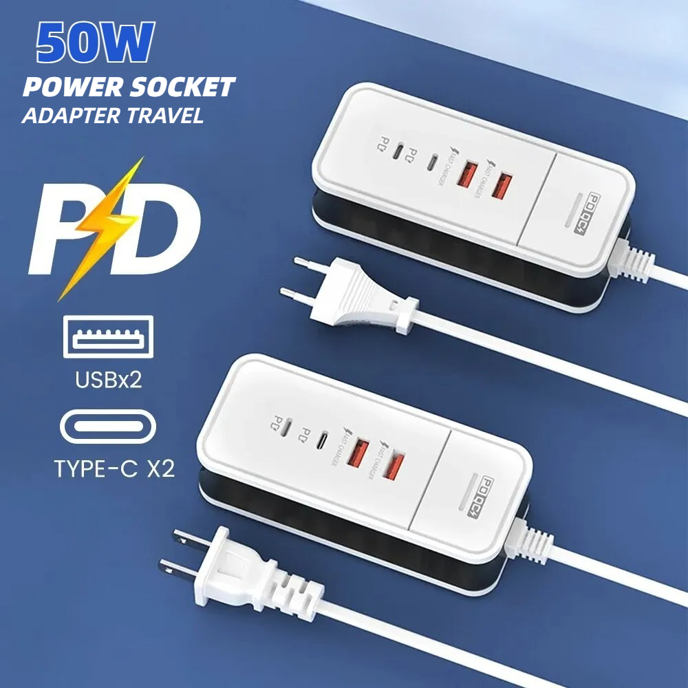 Phone Accessories Supplier - 4-Port-USB-C-Ladegerät 50W Schnellladegerät Handy-Netzteil Reiseladegerät für
