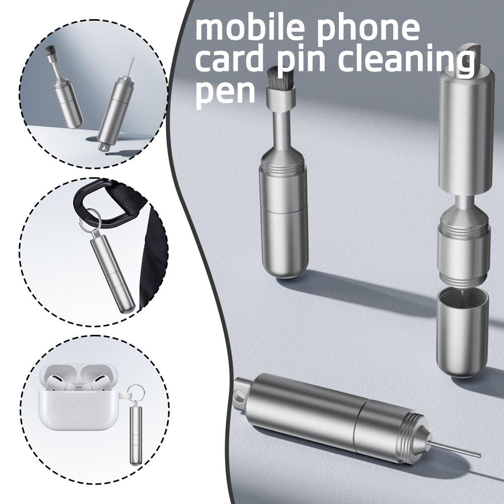 Sim Card Tool - Mobiltelefon-Kartenentferner aus Aluminiumlegierung, SIM-Karten-Ejector-Pin, 2-in-1-Reinigungswerkzeug, tragbarer