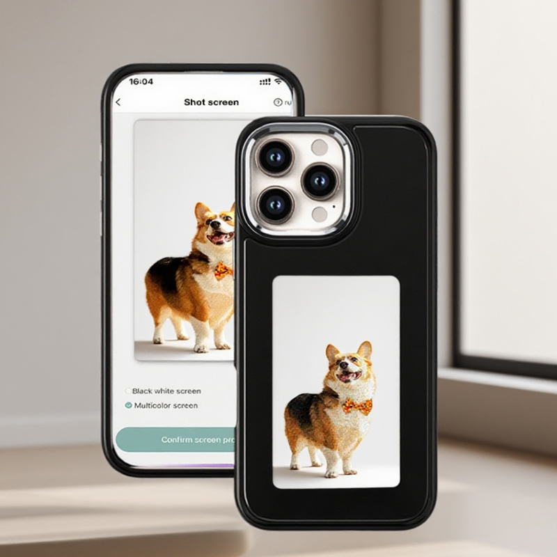 Phone Accessories Display - DIY E-Ink-Bildschirm-Telefonhülle NFC für iPhone 15