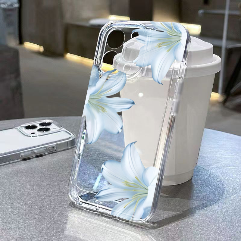 Phone Accessories List - Modische, exquisite weiße Lilien-Blumen-Handyhülle für iPhone
