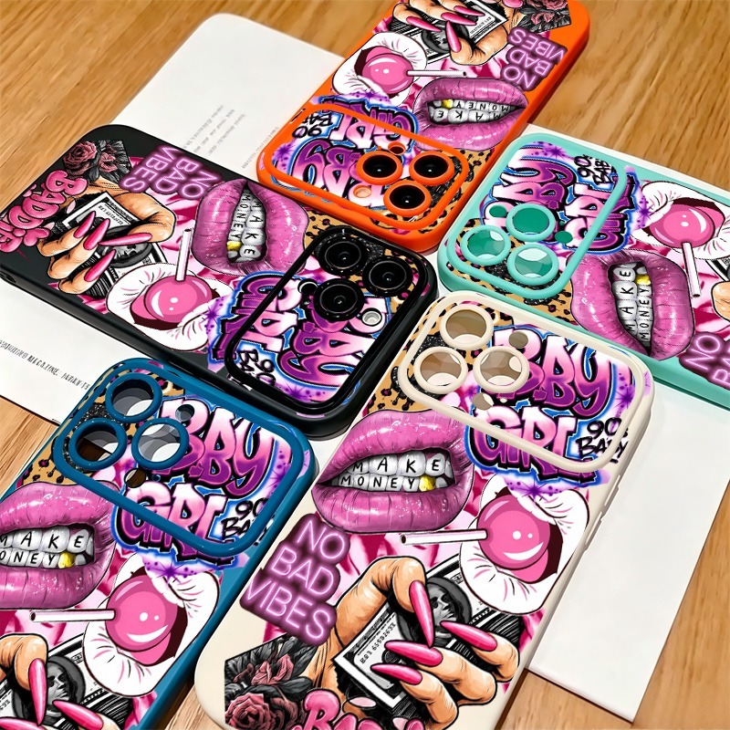 Hip-Hop Rosa Lippen Baby Girl  – Phone Accessories List Bewertung und Preis