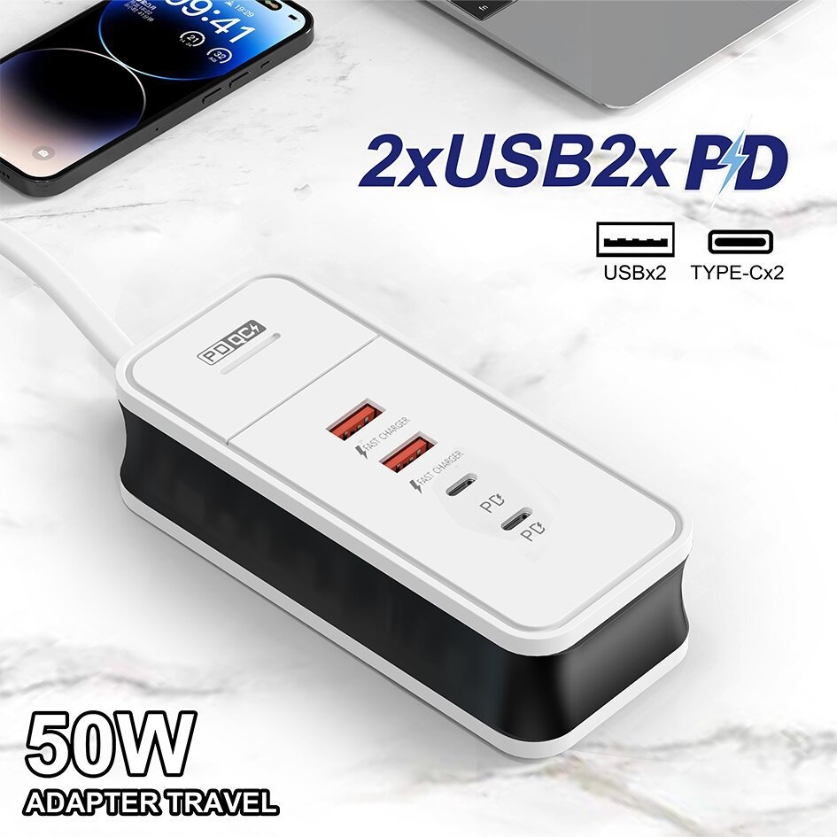 4-Port-USB-C-Ladegerät 50W Sch – Phone Accessories Supplier Bewertung und Preis